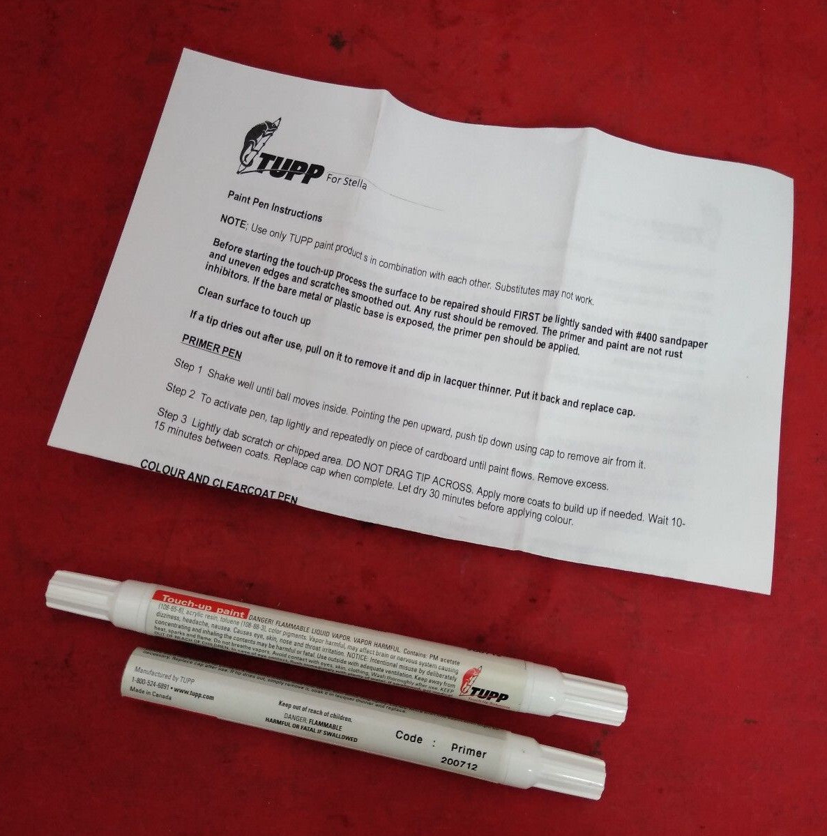 NEW Vespa / Piaggio Touch-up Paint Pen Kit - STG24 - Tangerine / Paint & Primer