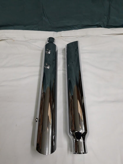 NEW RUSH Chrome Performance Slip On Mufflers 2" Baffle Part# 16404-200
