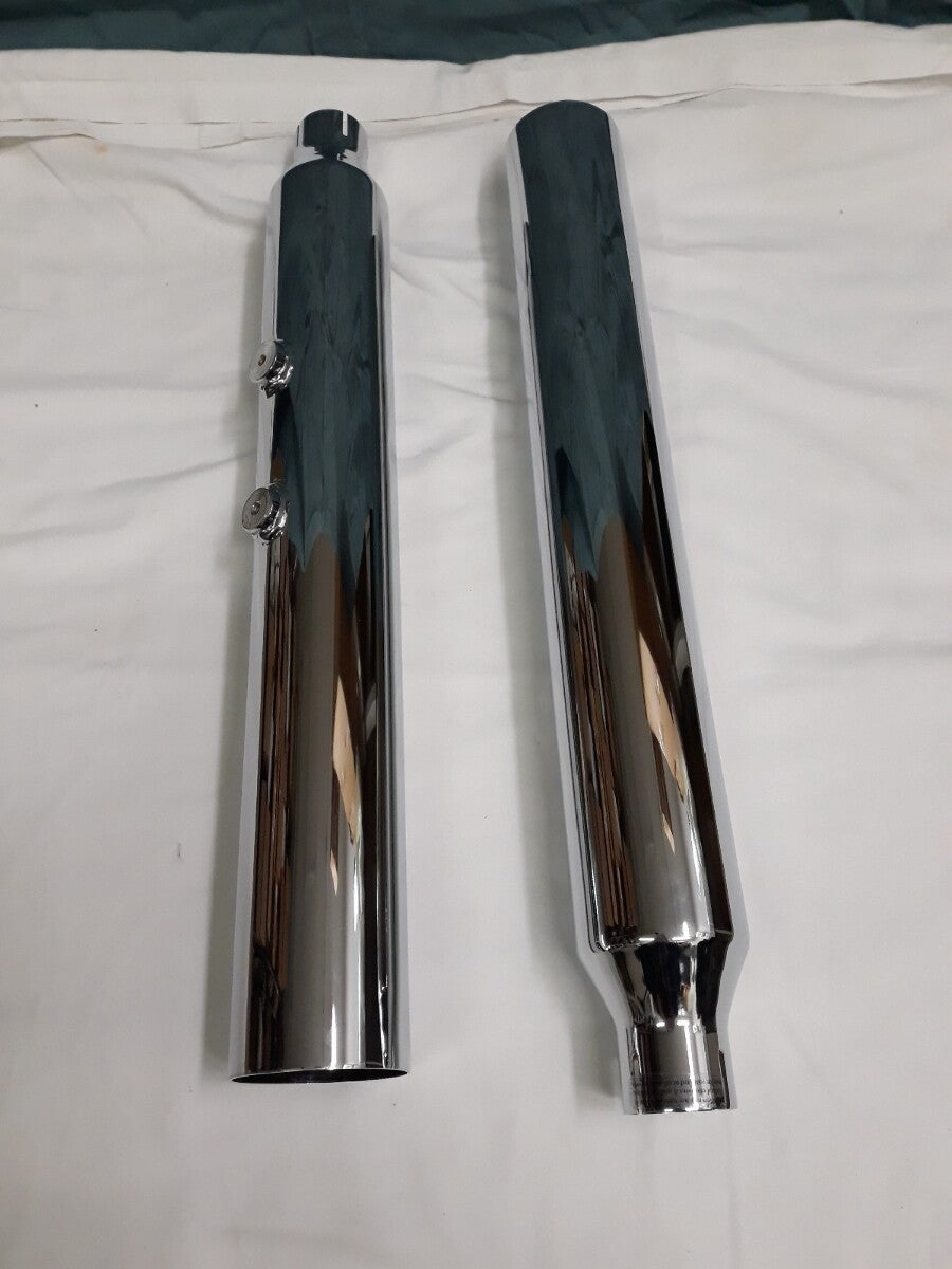 NEW RUSH Chrome Performance Slip On Mufflers 2" Baffle Straight Part# 16403-200
