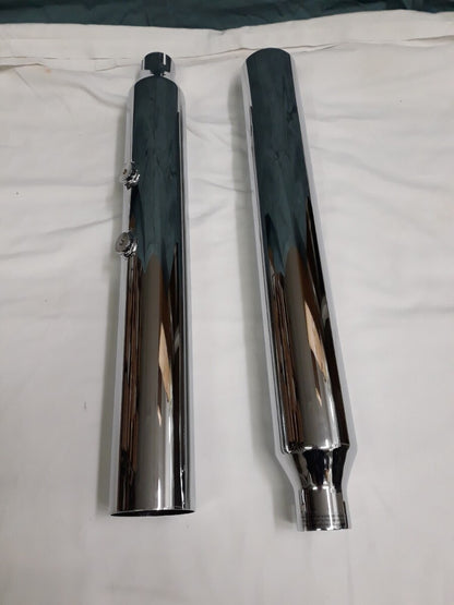 NEW RUSH Chrome Performance Slip On Mufflers 2" Baffle Straight Part# 16403-200