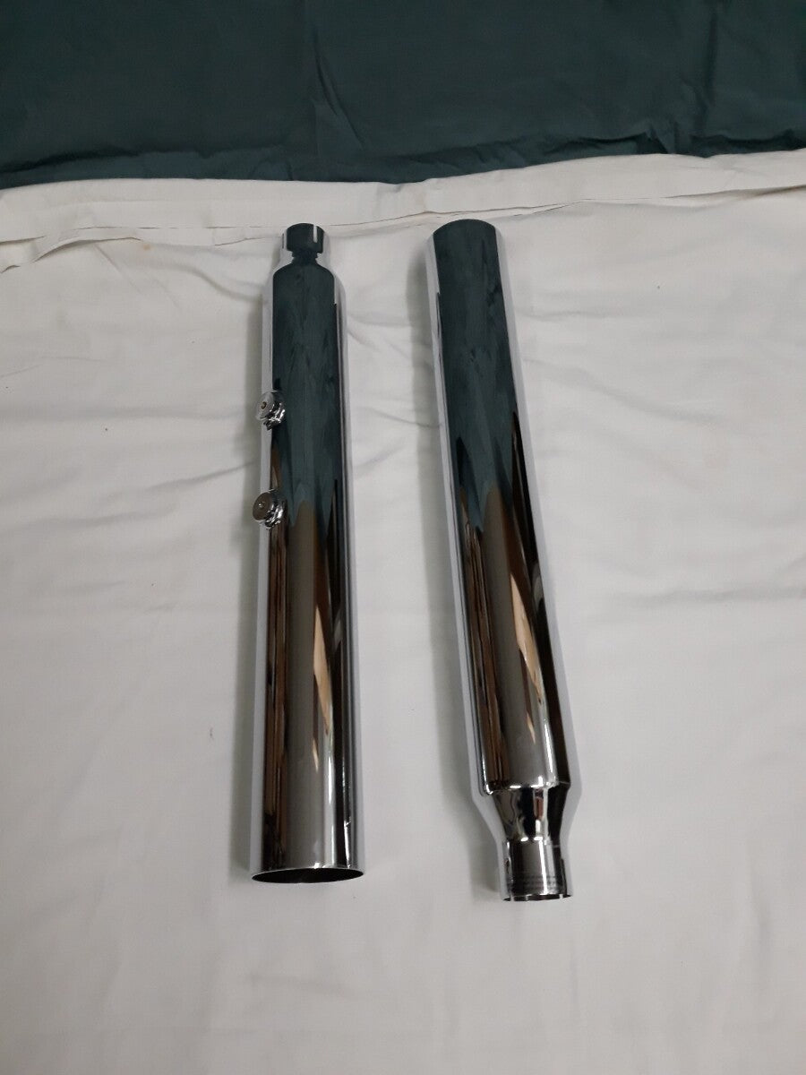 NEW RUSH Chrome Performance Slip On Mufflers 2" Baffle Straight Part# 16403-200