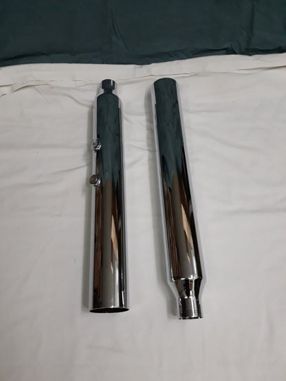 NEW RUSH Chrome Performance Slip On Mufflers 2" Baffle Straight Part# 16403-200
