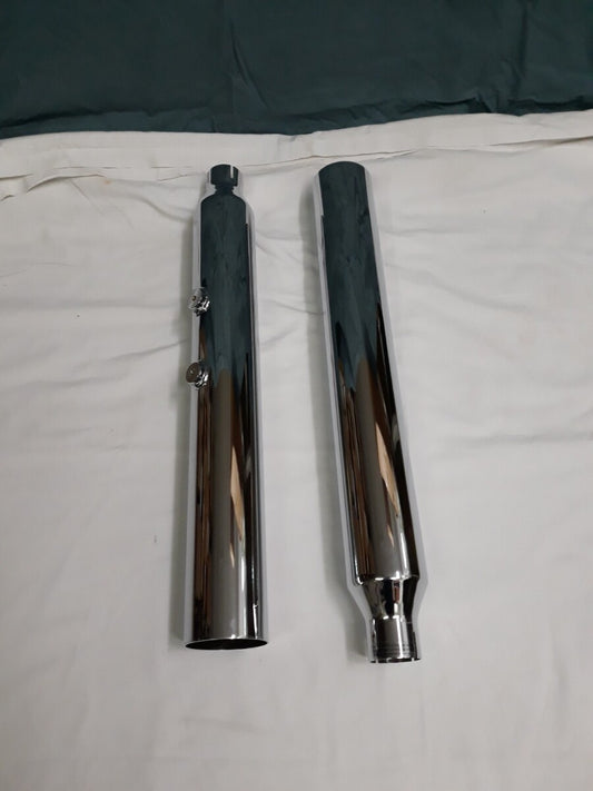 NEW RUSH Chrome Performance Slip On Mufflers 2" Baffle Straight Part# 16403-200