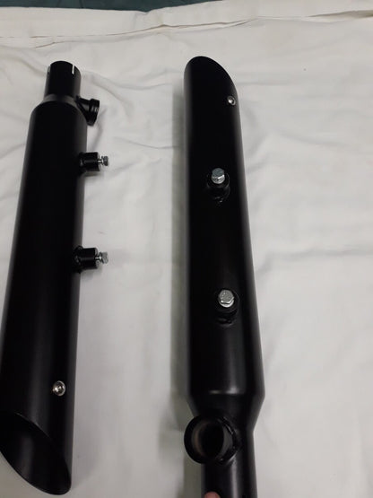 NEW RUSH Performance Slip On Mufflers 2" Baloney Cut Black Part# 62-6116