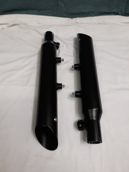 NEW RUSH Performance Slip On Mufflers 2" Baloney Cut Black Part# 62-6116