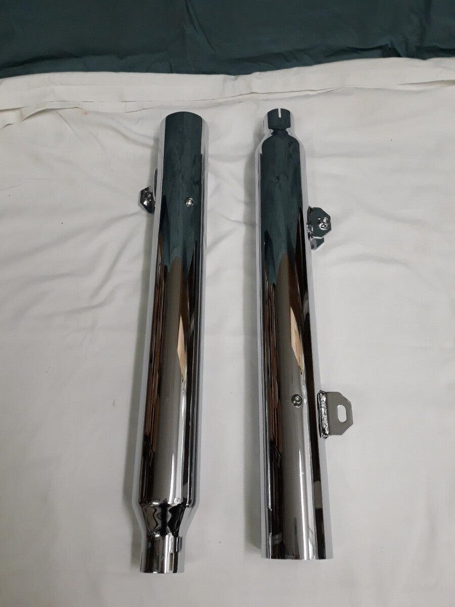 NEW RUSH Performance Slip On Mufflers 2" Straight Cut Chrome Part# 28603-200