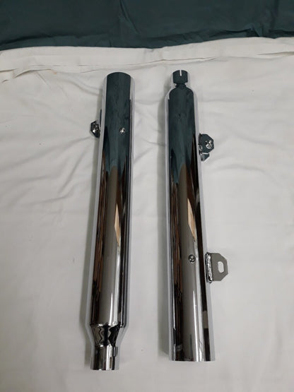 NEW RUSH Performance Slip On Mufflers 2" Straight Cut Chrome Part# 28603-200