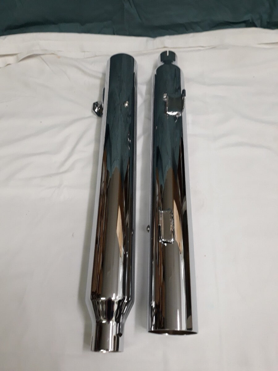 NEW RUSH Performance Slip On Mufflers 2" Straight Cut Chrome Part# 28603-200