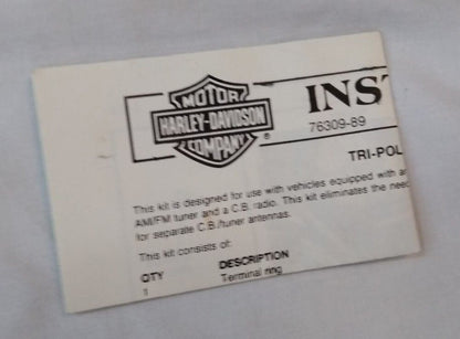 NEW Harley 76309-89 Antenna Tri-pole Antenna Kit Wiring Whip 88-89 FLT FLHT