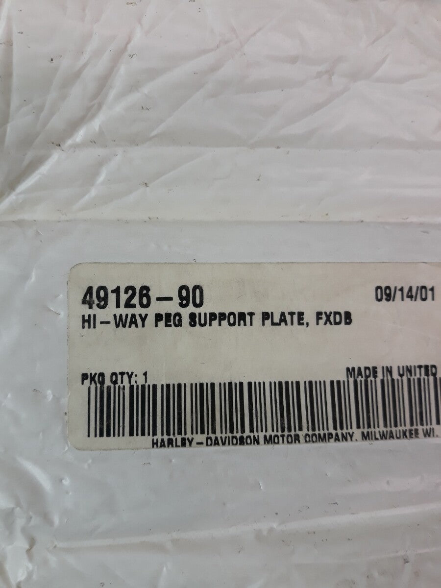 NEW HARLEY DAVIDSON Chrome Highway Peg Support Plate Part# 49126-90 FXDB