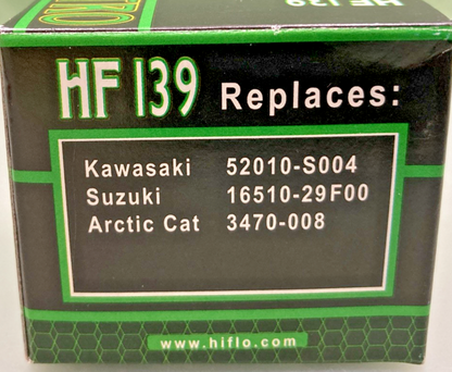 NEW Lot of 3 HIFLOFILTRO HF139 Oil Filter Kawasaki Suzuki Arctic Cat 550-0139