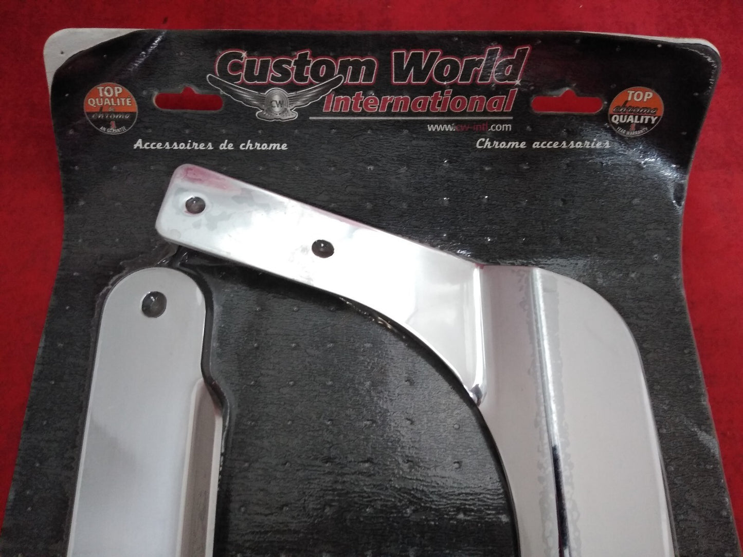 NEW Custom World International Backrest Mount VT750C2 / 01-2643 Chrome