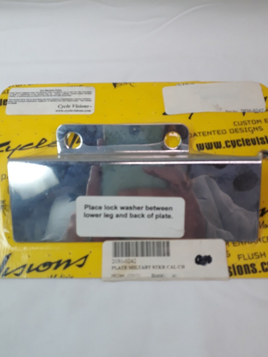 NEW CYCLEVISIONS Chrome Military Caliper Sticker Plate Part# 2030-0242