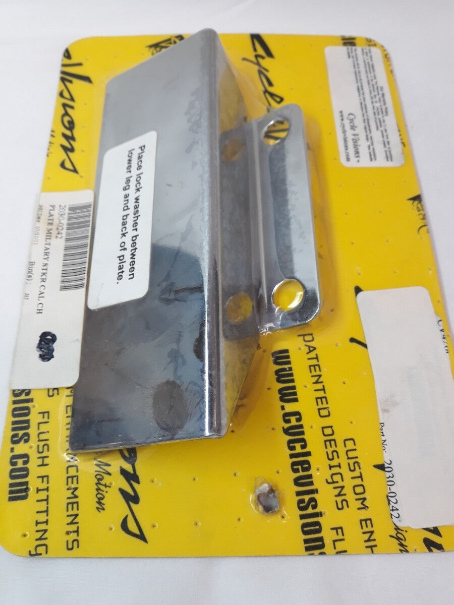 NEW CYCLEVISIONS Chrome Military Caliper Sticker Plate Part# 2030-0242