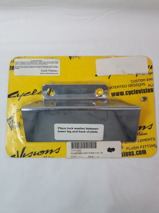 NEW CYCLEVISIONS Chrome Military Caliper Sticker Plate Part# 2030-0242