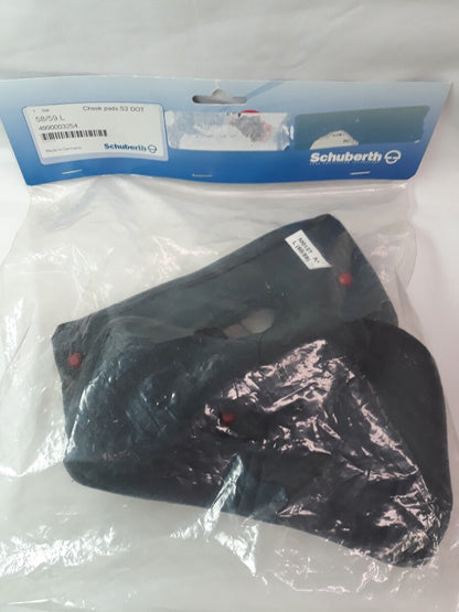 NEW SCHUBERTH Helmet Cheek Pads S2 58/59 Large Black Part# 4990003254