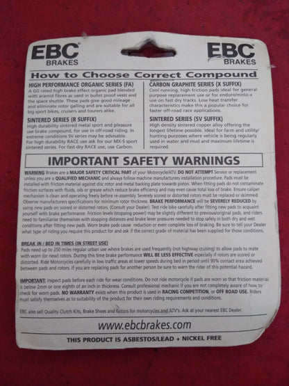New Genuine EBC FA81 High Performance MC Brake Set