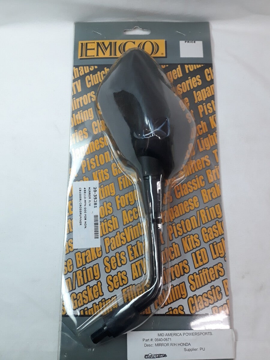 NEW EMIGO Replacement Mirror Right Part# 20-35281 CB1000R, Crossrunner