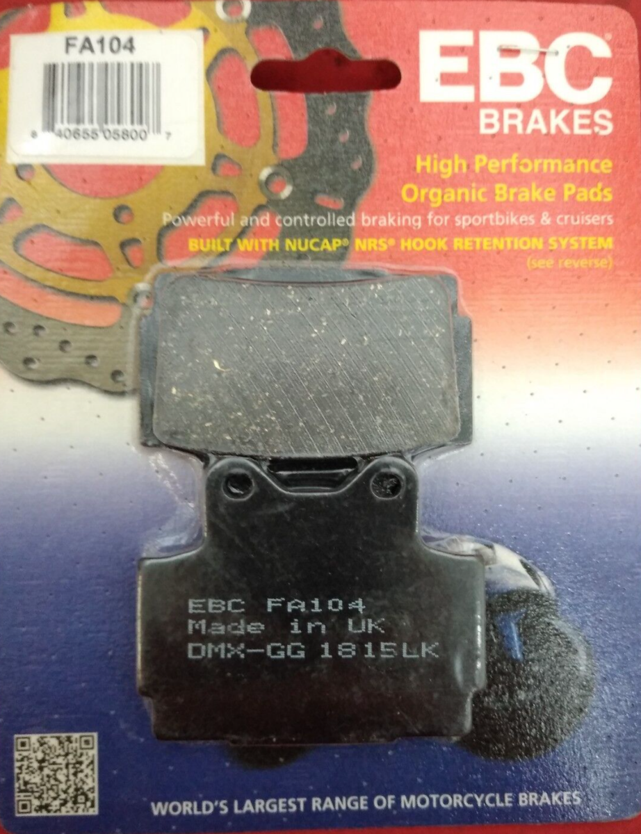 NEW EBC Motorcycle Brake Pads Part #FA104