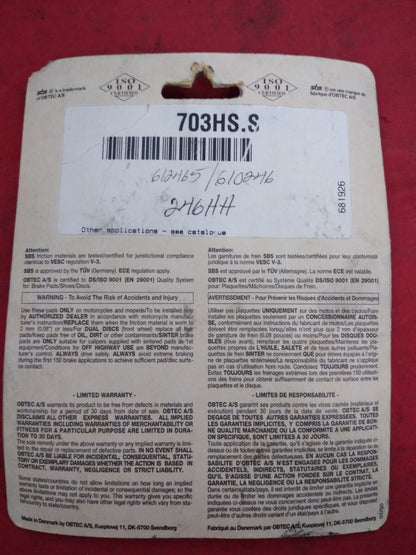 New StreetExcel Brake Pads FA246HH