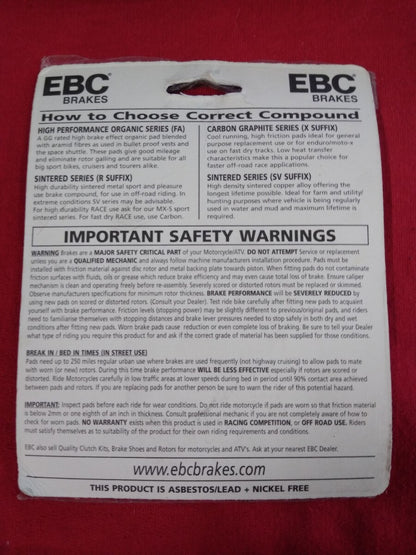 NEW Set of 2 EBC Double-H Sintered Brake Pads FA175HH