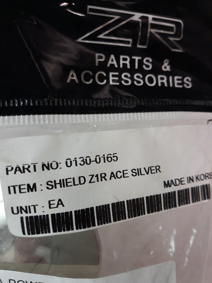 NEW Z1R Motorcycle Helmet ACE RST Silver Face Shield Part# 0130-0165