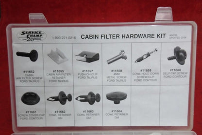 NEW Service Champ Cabin Air Filter Hardware Kit 24250 Ford Taurus/Contour / GM
