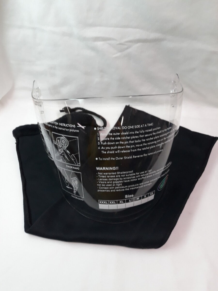 NEW GMAX Motorcycle Helmet UV 400 Protection Face Shield Clear W/ Fleece Cover