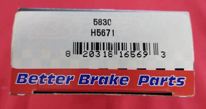 NEW BETTER BRAKE PARTS Brake Completion Kit 5830 / H5671