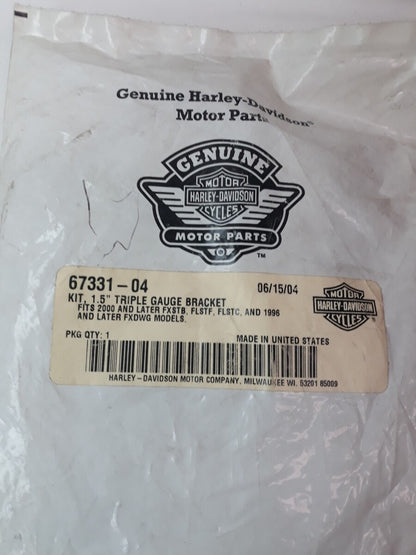 NEW GENUINE HARLEY DAVIDSON 1.5" Triple Gauge Bracket Kit Part# 67331-04 FXSTB
