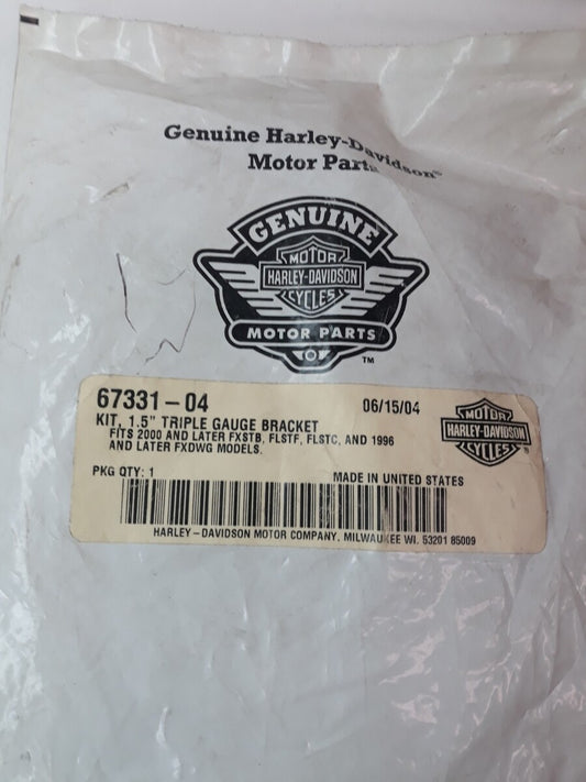 NEW GENUINE HARLEY DAVIDSON 1.5" Triple Gauge Bracket Kit Part# 67331-04 FXSTB