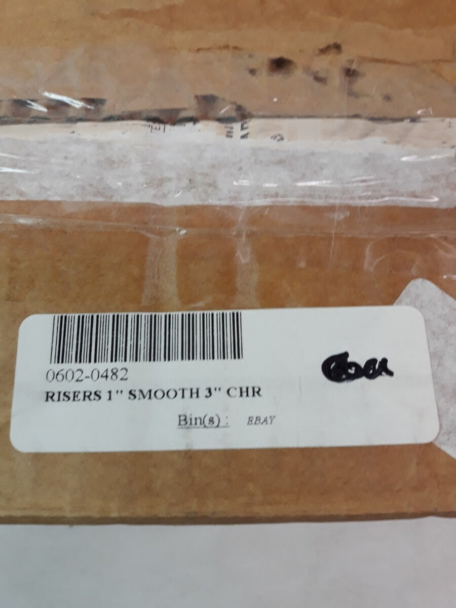 NEW HARLEY DAVIDSON Chrome 3" Smooth 1" Risers Part# 0602-0482