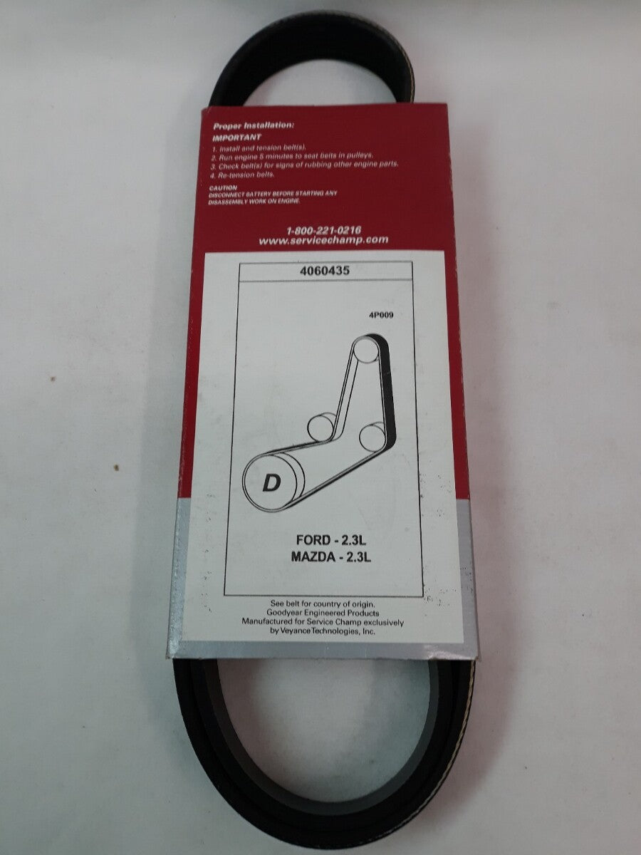 NEW SERVICE CHAMP Serpentine Belt 435K6/ 6PK1105/4060435 Ford-2.3L/ Mazda-2.3L