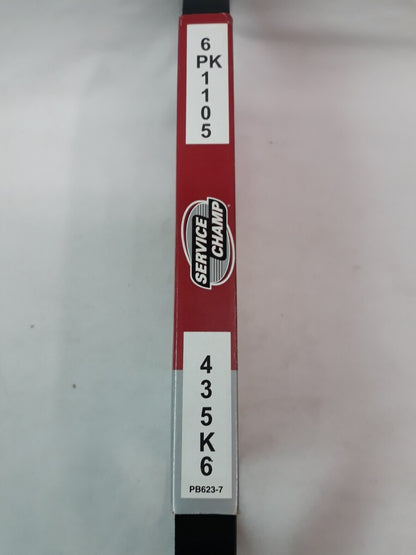 NEW SERVICE CHAMP Serpentine Belt 435K6/ 6PK1105/4060435 Ford-2.3L/ Mazda-2.3L