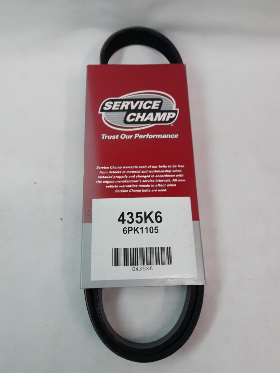 NEW SERVICE CHAMP Serpentine Belt 435K6/ 6PK1105/4060435 Ford-2.3L/ Mazda-2.3L