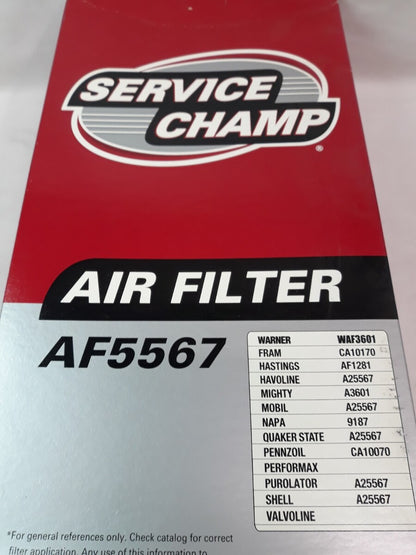 NEW SERVICE CHAMP Air Filter AF5567/ WAF3601/ CA10170/ A3601/ 9187/ A25567