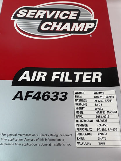 NEW SERVICE CHAMP Air Filter AF4633/ WAF1129/ CA6626/ CA9948