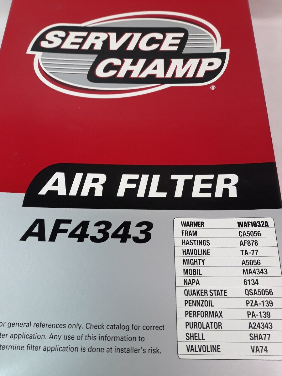 NEW SERVICE CHAMP Air Filter AF4343/ WAF1032A/ CA5056
