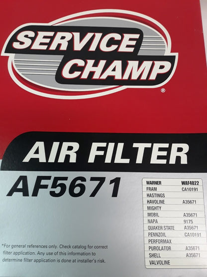 NEW SERVICE CHAMP Air Filter AF5671/ WAF4022/ CA10191
