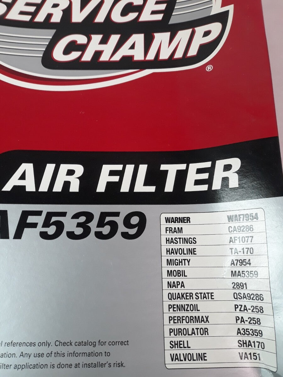 NEW SERVICE CHAMP Air Filter AF5359/ WAF7954/ CA9286