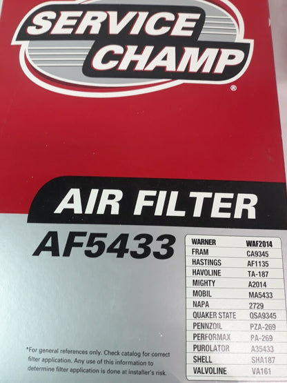 NEW SERVICE CHAMP Air Filter AF5433/ WAF2014/ CA9345