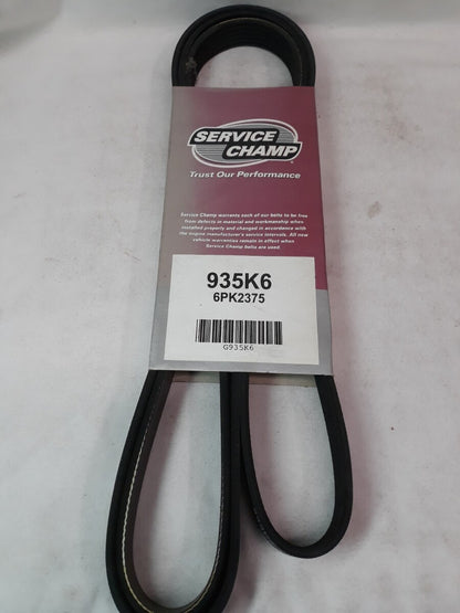 NEW SERVICE CHAMP Serpentine Belt 935K6/ 6PK2375