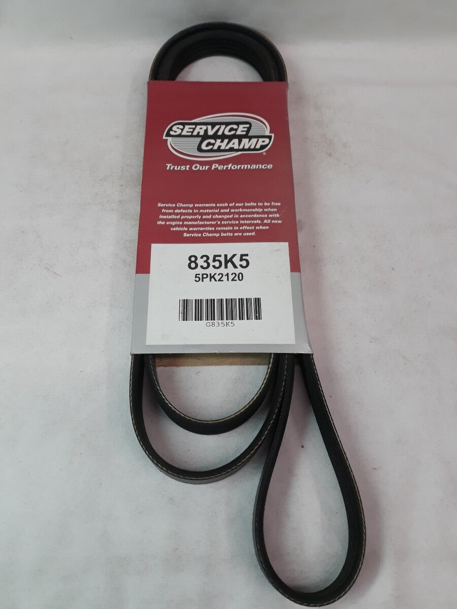 NEW SERVICE CHAMP Serpentine Belt 835K5/ 5PK2120