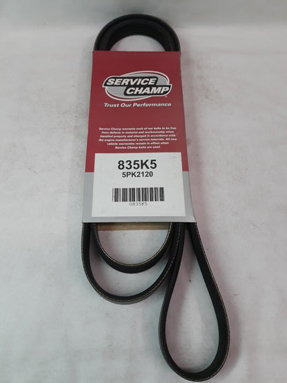 NEW SERVICE CHAMP Serpentine Belt 835K5/ 5PK2120