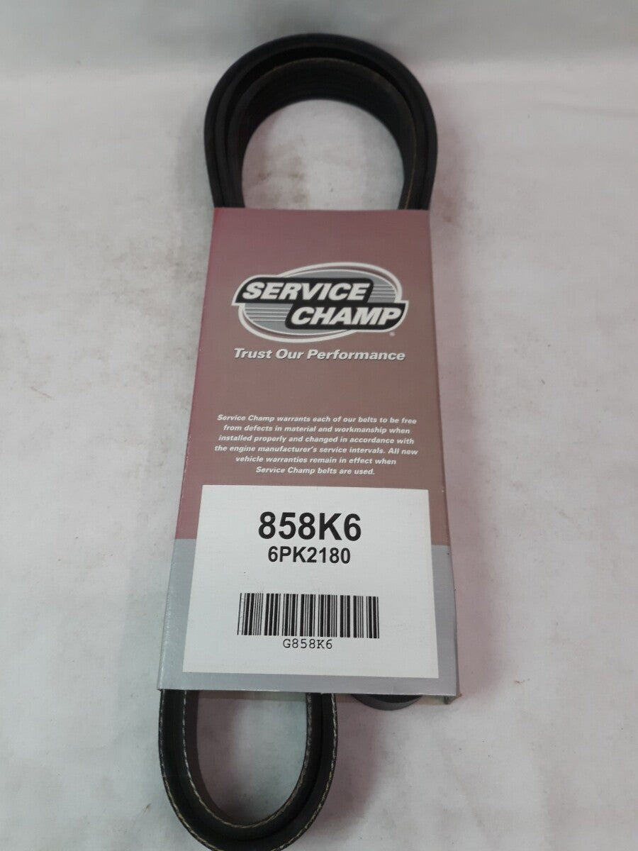 NEW SERVICE CHAMP Serpentine Belt 858K6/ 6PK2180
