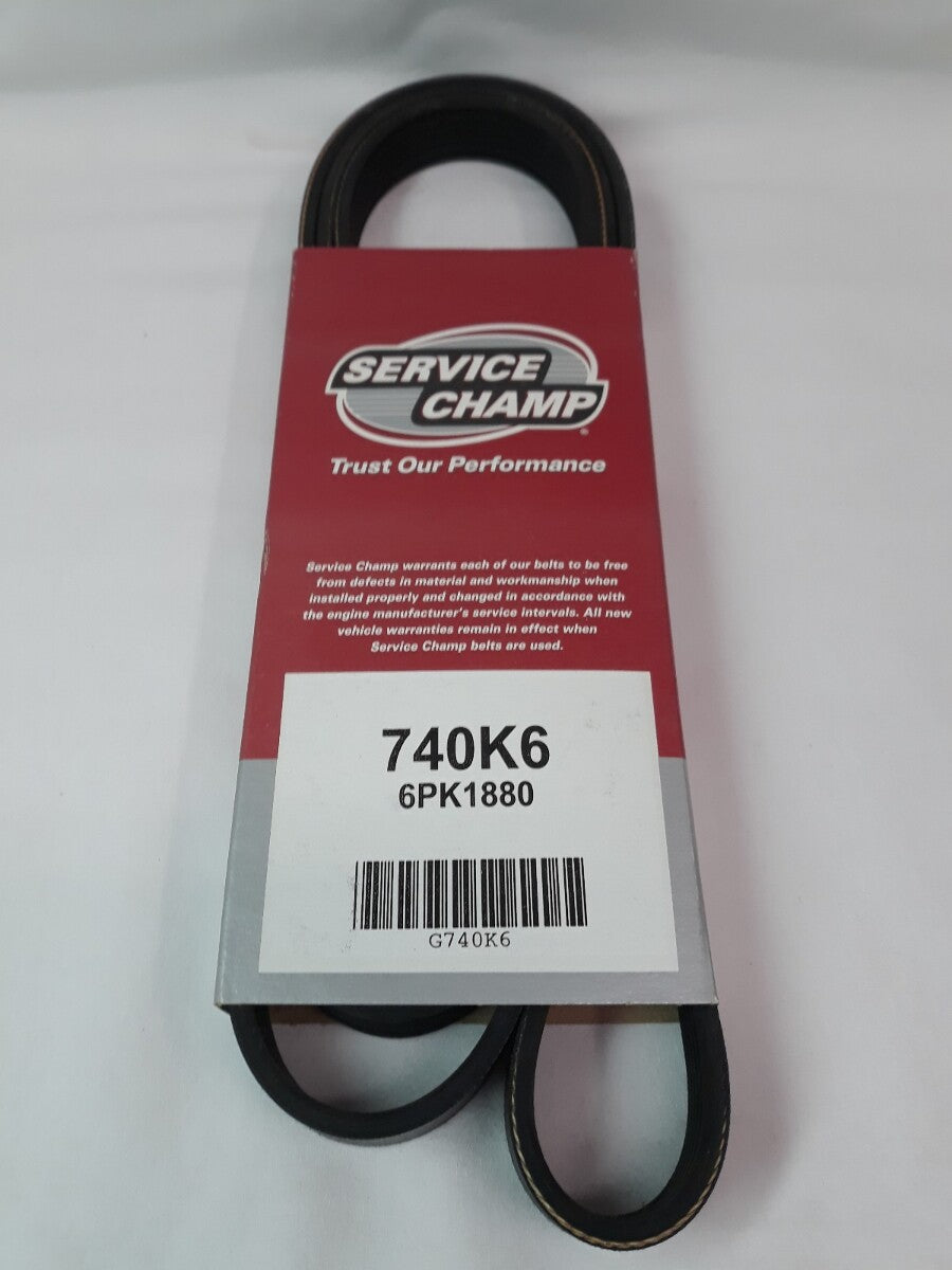 NEW SERVICE CHAMP Serpentine Belt 740K6/ 6PK1880