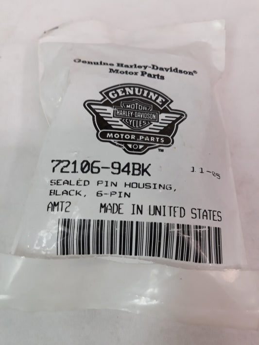 NEW HARLEY DAVIDSON 6-Pin Sealed Pin Housing Black / 72106-94BK