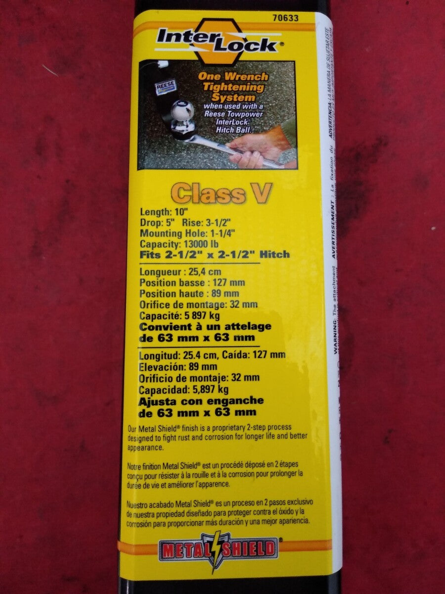 NEW Reese Towpower 7063300 5" Drop Class V Interlock Ball Mount 2.5" 13,000lb