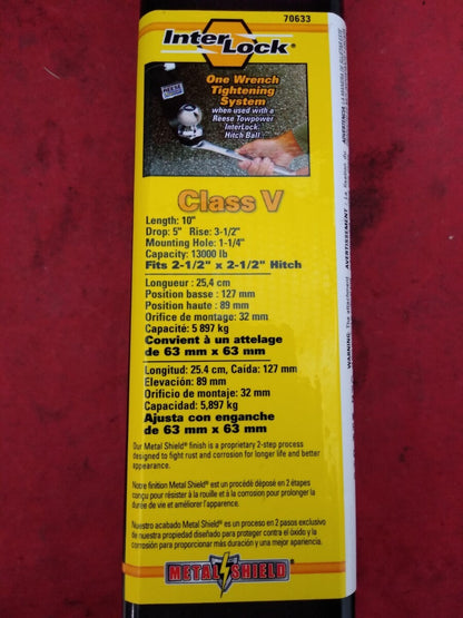 NEW Reese Towpower 7063300 5" Drop Class V Interlock Ball Mount 2.5" 13,000lb