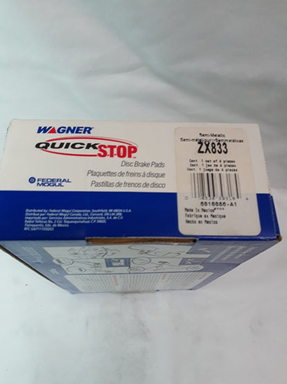 NEW WAGNER QUICK STOP Semi-Metallic Disc Brake Pads Ref# ZX833